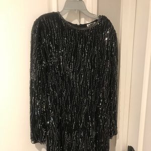 Vintage black sequin dress size 14 USED